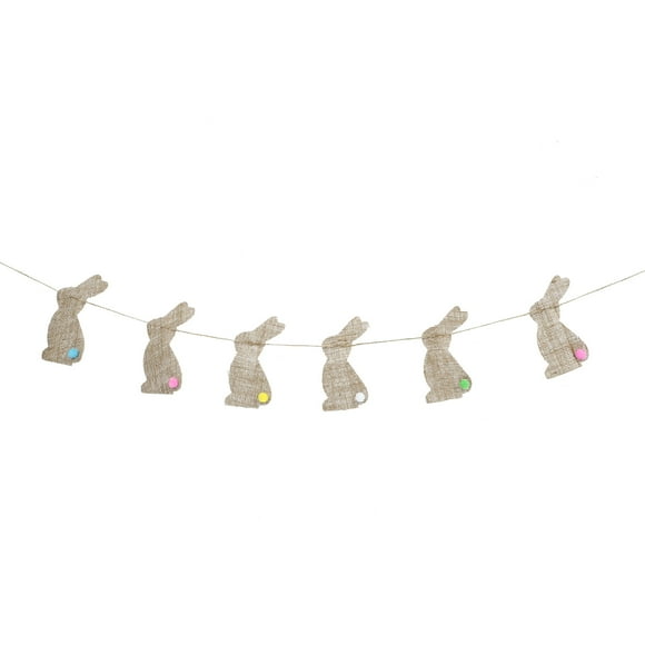 CIMAXIC easter 1 Set of 2Meters HAPPY EASTER Burlap Banners Vintage Jute Bunting Garland 11 Flags For Easter Decorations Home Party Decor Favors,5.51"X2.95"X0.04"