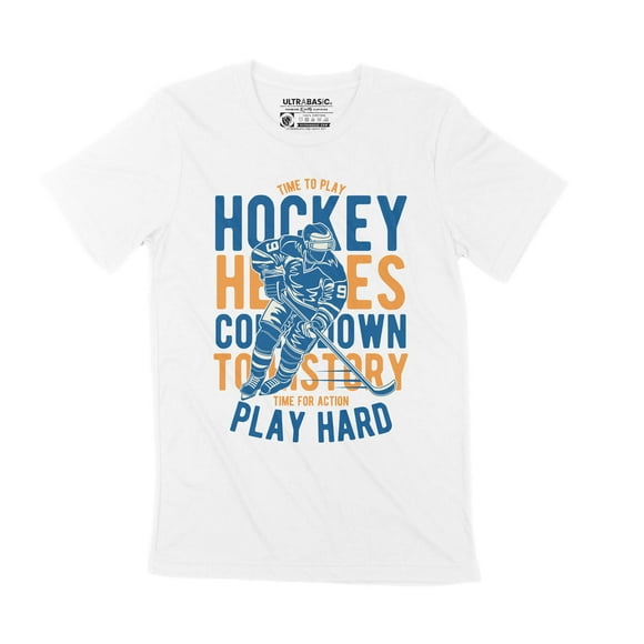 Men's Graphic T-Shirt Time To Play Hockey - Play Hard - Time For Action Eco-Friendly Limited Edition Short Sleeve Tee-Shirt Vintage Birthday Gift Novelty