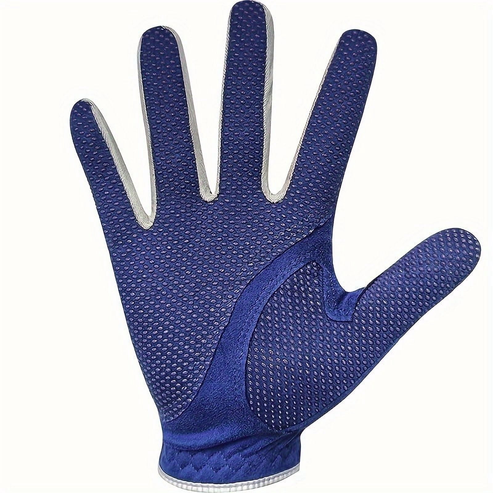Golf Anti-Slip Gloves for Men, Super Thin and Comfortable, Breathable, for Driving and Outdoor Sports, Blue, Left and Right Gloves