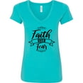 thumbnail image 3 of Inktastic Cancer Awareness Faith over Fear Women's V-Neck T-Shirt, 3 of 5