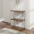 thumbnail image 3 of Costway 1 PCS 3-Tier Multipurpose Display Rack Storage Shelving Unit with Metal Frame Walnut, 3 of 10