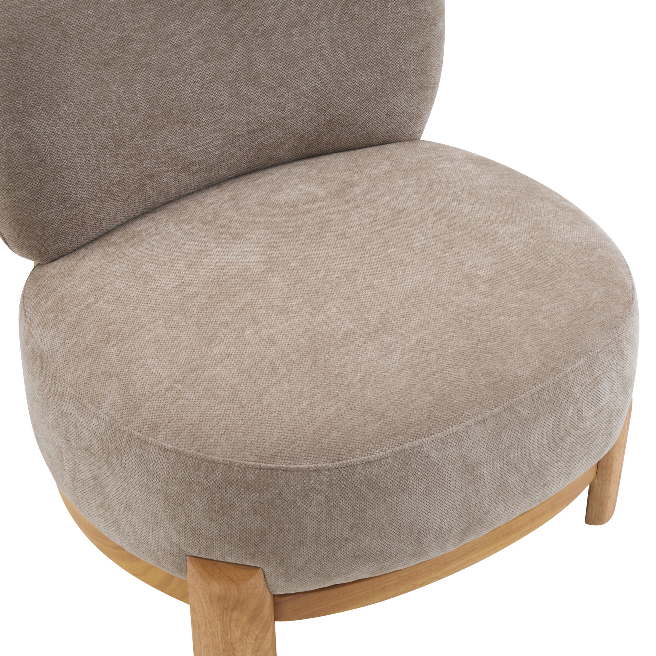 Christopher Knight Home Modern Upholstered Armless Accent Chair with Wood Legs, Wide Seat, Light Brown