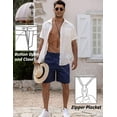 thumbnail image 3 of COOFANDY Mens Beach Shorts Casual Summer Shorts Lightweight Drawstring Button Flat Front Shorts, 3 of 6