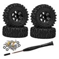 thumbnail image 3 of Milaget 4 Pcs 1/30 Roues et Pneus de Voiture RC Accessoires Haute Performance pour SCX30 Noir, 3 of 9