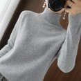 thumbnail image 5 of ATOYSOY Women's Solid Color Blouses Long Sleeve Pullovers Relaxed Workout Comfy Casual Knitted Trendy High Neck Sweatshirts Fall Loose Sweaters Tops Ribbed Gray S, 5 of 7