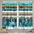 thumbnail image 7 of Ambesonne Nautical Valance & Curtain 3 Pcs Set, Icy Aquamarine Ocean Waves, 55"x45", Seafoam Beige Soft Blue, 7 of 7