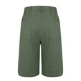 thumbnail image 5 of Stephy Womens Casual Solid Sport Zipper Waist Pants Shorts Elastic Waist Back Pockets Daily Shorts, Green, XXL, 5 of 5