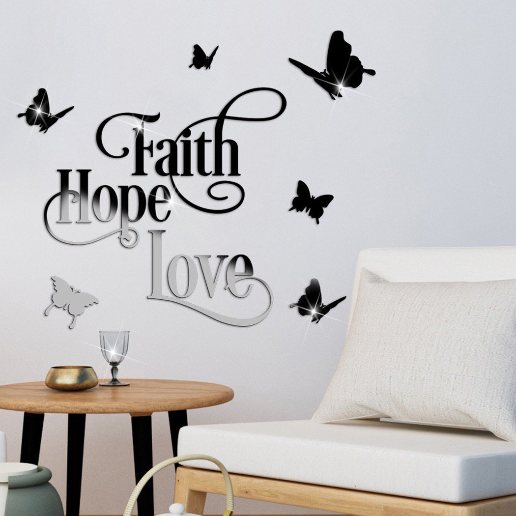 Love Hope Faith Wall Sticker Wall Art Decor Mirror Tiles High Quality New Walmartcom Walmartcom