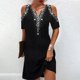 thumbnail image 2 of Vestidos Para Mujer Vestidos Casuales Moda Erógeno Con Cuello en V Estampado Ahuecado Mini Vestido de Manga Corta Odeerbi  ODB157885, 2 of 6