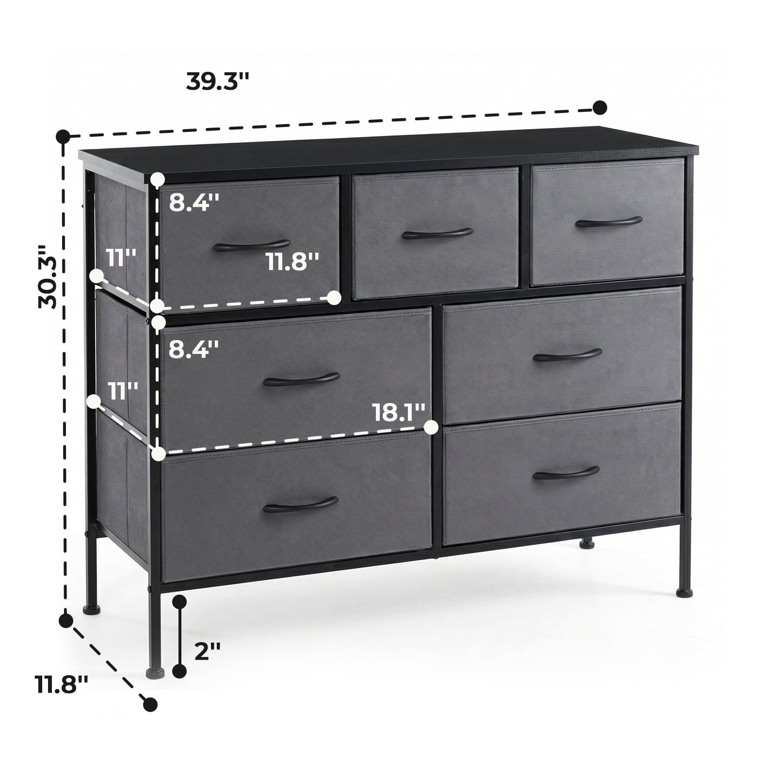 Alvantor Tall Dresser Fabric Storage Tower ,Wooden Top for Kid Room, Closet, Entryway, Nursery