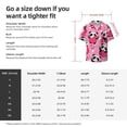 thumbnail image 7 of Disketp Men's Hawaiian Panda Heart Valentine Pink Print Shirts Button Down Holiday Beach Shirts-Large, 7 of 7