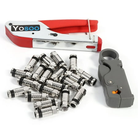 Rg58 Crimp Tool - TMISHION Compression Tool Kit F-Type For RG58 RG59 RG6 Connectors Cable Stripper Coaxial Crimping Set