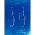 thumbnail image 2 of Borders, Cole 12x14 Black Ornate Wood Framed with Double Matting Museum Art Print Titled - PP653-Faded Blueprint Bowling Pin 1938 Patent Poster, 2 of 4