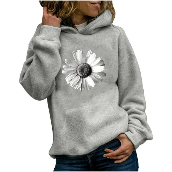 Hueook Sweatshirts for Women Plus Size Print Colorful Hoodie Pullover Fashion Casual Zipper Sweater Blouse Tops 50% Off Christmas