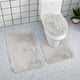 thumbnail image 4 of Juego de 3 Alfombras de Baño de Color Liso: Suaves Alfombras de Terciopelo Antideslizantes, Absorbentes y Lavables a Máquina. Disponibles En Varios Tamaños y Colores (Gris Oscuro, Azul y Rojo)., 4 of 7
