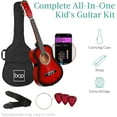 thumbnail image 3 of PRZL 30in Kids Acoustic Guitar, All-in-One Beginner Starter Kit w/Strap, Case, Extra Strings, Rosette Inlay - Redburst, 3 of 13