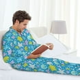 thumbnail image 6 of Picia Starfish Pattern Men’s Long-Sleeve Sleepwear Set - Soft 2-Piece Loungewear with Pockets, Comfy PJs for Relaxing Nights-X-Large, 6 of 7