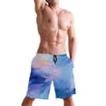 thumbnail image 5 of Dailycode Men's Quick Dry Swim Trunks Beach Shorts Casual Summer Board Shorts with Pockets, Azure Blue Marble, 5 of 8