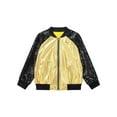 thumbnail image 5 of Haitryli Kids Girls Boys Sequin Bomber Moto Jacket Coat Hip Hop Jazz Dance Top Disco Party Costume Gold 6, 5 of 7