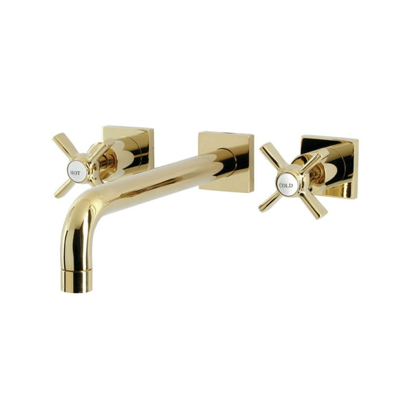 Kingston Brass KS6022ZX Millennium Two-Handle Wall Mount Roman Tub Faucet, Polished Brass