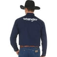 thumbnail image 3 of Wrangler Men's Logo Long Sleeve Button Down Solid Navy Shirt MP2327N, 3 of 4