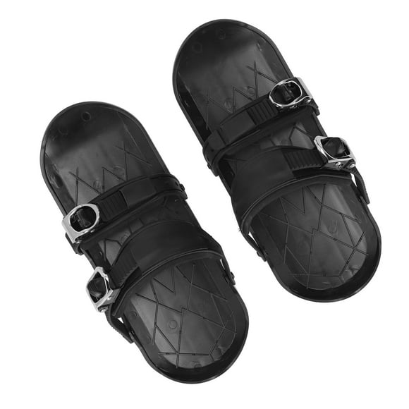 Mini Ski Skates, Adjustable Binding Black One Size Short Snow Skates Portable for Skiing Competitions for Adults
