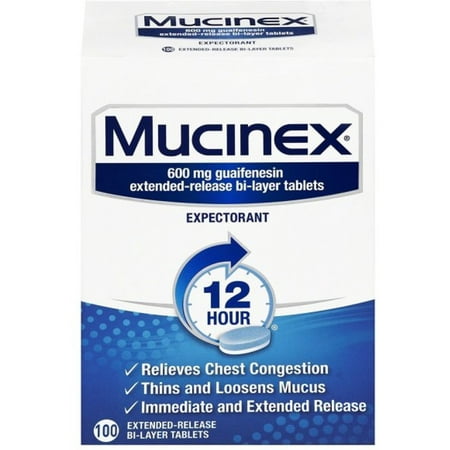 6 Pack - Mucinex 12-Hour Chest Congestion Expectorant Tablets, 100 ct