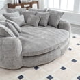 thumbnail image 3 of 81.1" Cloud Couch Sleeper Sofa, Oversized Round Chaise Lounge Chair Indoor, Modern Chenille Boneless Couch with 14 Pillows, Upholstered Barrel Daybed, Memory Foam Sofas for Living Room, Light Grey, 3 of 10