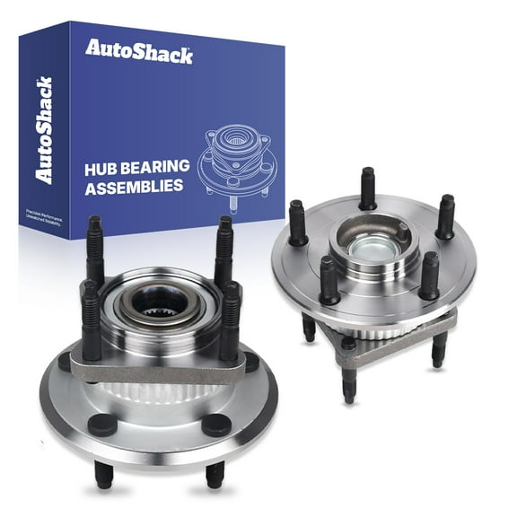 AutoShack Rear Wheel Hub Bearing Assemblies - Driver and Passenger Side for Jeep, Grand Cherokee 2005-2010 Commander 2006-2010, 4WD RWD AWD V6 3.0L 3.7L V8 4.7L 5.7L 6.1L - 5-Lug, With ABS