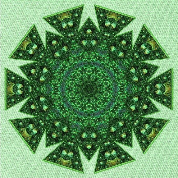 Ahgly Company Indoor Square Patterned Deep Emerald Green Area Rugs, 6' Square