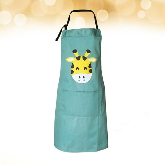 FRCOLOR 1Set Toddler Girl Apron for Cooking and Baking 55X39X0.2In Green