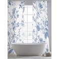 thumbnail image 6 of Blue White Spring Floral Semi Sheer Curtains 108 Inch Length 2 Panels Set, Summer Botanical Birds Sheer Kitchen Curtain Privacy Voile Window Curtain for Living Room Bedroom Rod Pocket Drapes, 6 of 7