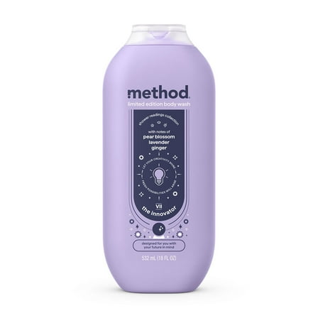 Method Limited Edition Shower Readings Body Wash, The Innovator, 18oz bottle, with notes of Pear Blossom, Lavender and Ginger