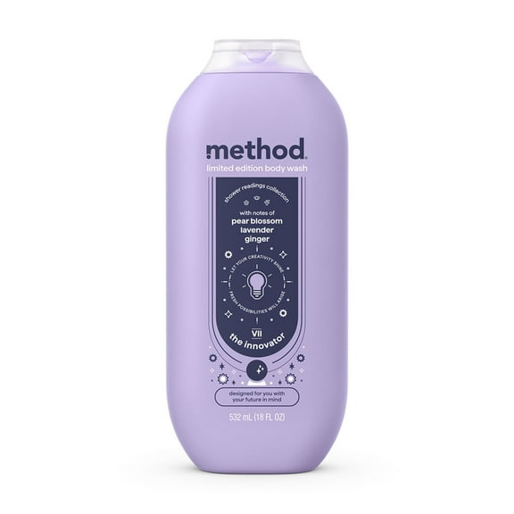 Method Limited Edition Shower Readings Body Wash, The Innovator, 18oz bottle, with notes of Pear Blossom, Lavender and Ginger