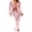 Pink, variant on Women’s Two Piece Summer Outfits, Tie-up Front Sheer Mesh Tops and Long Skirt Set