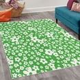 thumbnail image 2 of Floral Decorative Rug, Graphic Daisy Blossoms Design Colorful Background Spring Flowers Art, Quality Carpet for Bedroom Dorm and Living Room, 6 Sizes, Shamrock Green, by Ambesonne, 2 of 4