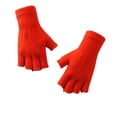 thumbnail image 4 of Gants Rouges Mitaines 1 Paire Gants Demi-Doigt Chauds Extensibles Fibre Acrylique Confortables Doux Gants Sans Doigts pour Femmes, 4 of 4
