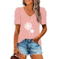 thumbnail image 2 of Blusas de Manga Corta para las Mujeres, Blusa de Camiseta Suelta Casual Hecha de Tela Cómoda para Todo el Uso Diario de Temporada, Blusas para las Mujeres Casual, 2 of 8