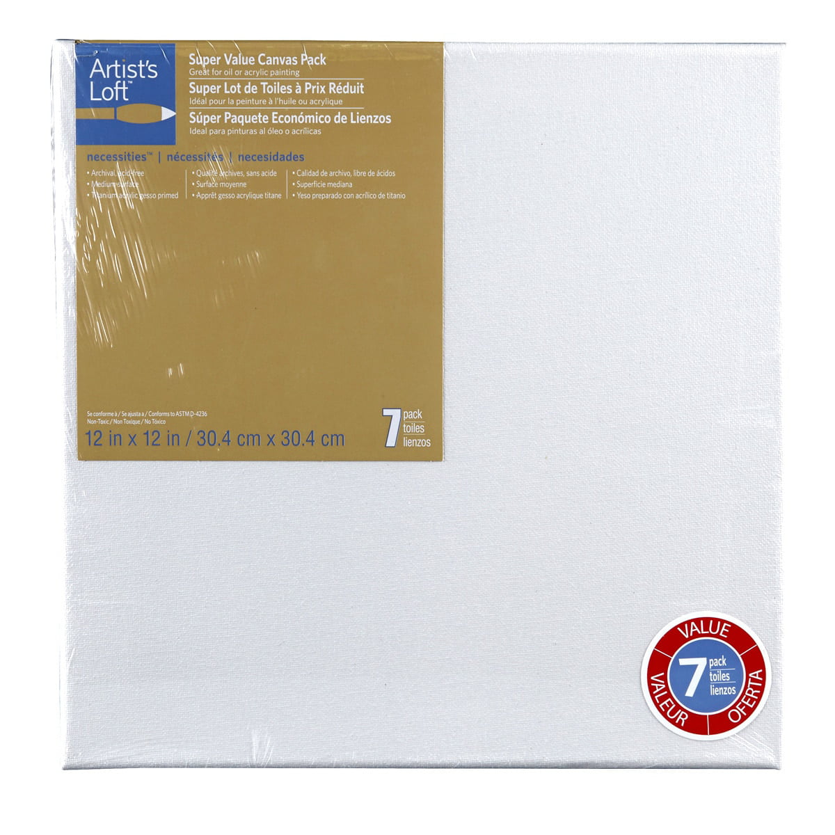 4 Packs: 6 ct. (24 total) 14 x 14 Super Value Pack Canvas by Artist's  Loft® Necessities™