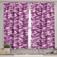 thumbnail image 2 of Ambesonne Fuchsia Valance & Curtain, Exotic Camouflage Pattern, 55"x24", Pale Pink and Fuchsia, 2 of 7
