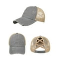 thumbnail image 4 of WEIYLL Berets For Women Men Washed Light Version Elastic Drawstring Distress Ponytail Mesh Tongue Visors, 4 of 5