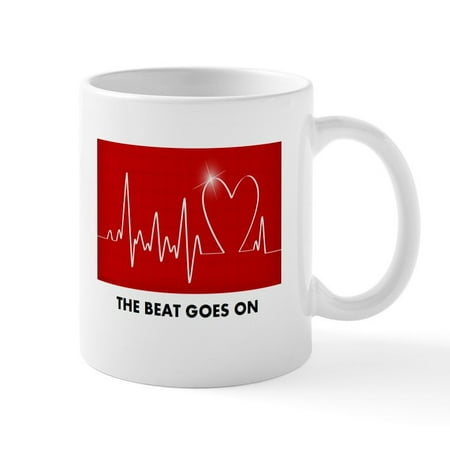 

CafePress - The Beat Goes On Post Heart Attack Mugs - 11 oz Ceramic Mug - Novelty Coffee Tea Cup