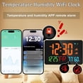 thumbnail image 3 of Reloj Despertador Digital con WiFi, Letras Extra Grandes, Temperatura y Humedad, Calendario, Semana, B, 3 of 5