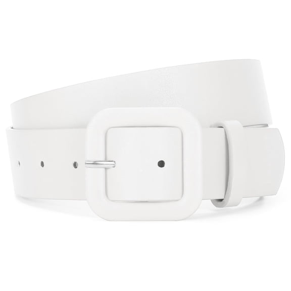 WHIPPY Women Leather Belt for Jeans Dresses Ladies Leather Belts with Square Buckle