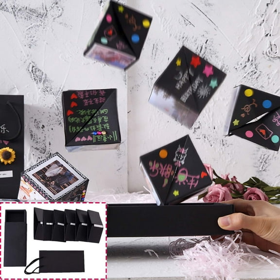 ZFYXGS Birthday Surprise Box Gift Box for Money, Happy Birthday Surprise Gift Box Explosion with Confetti, Exploding Gift Box for Men Women Kids, 6 Bouncing Boxes