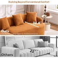 thumbnail image 3 of 99" Curved Sectional Sofa with Chaise, Modern Luxury Chenille Cloud Couch for Living Room, Heavy Duty Oversized Deep Seat 3-Seater, 700lbs/Seat Weight Capacity, No Assembly, Orange, 3 of 13