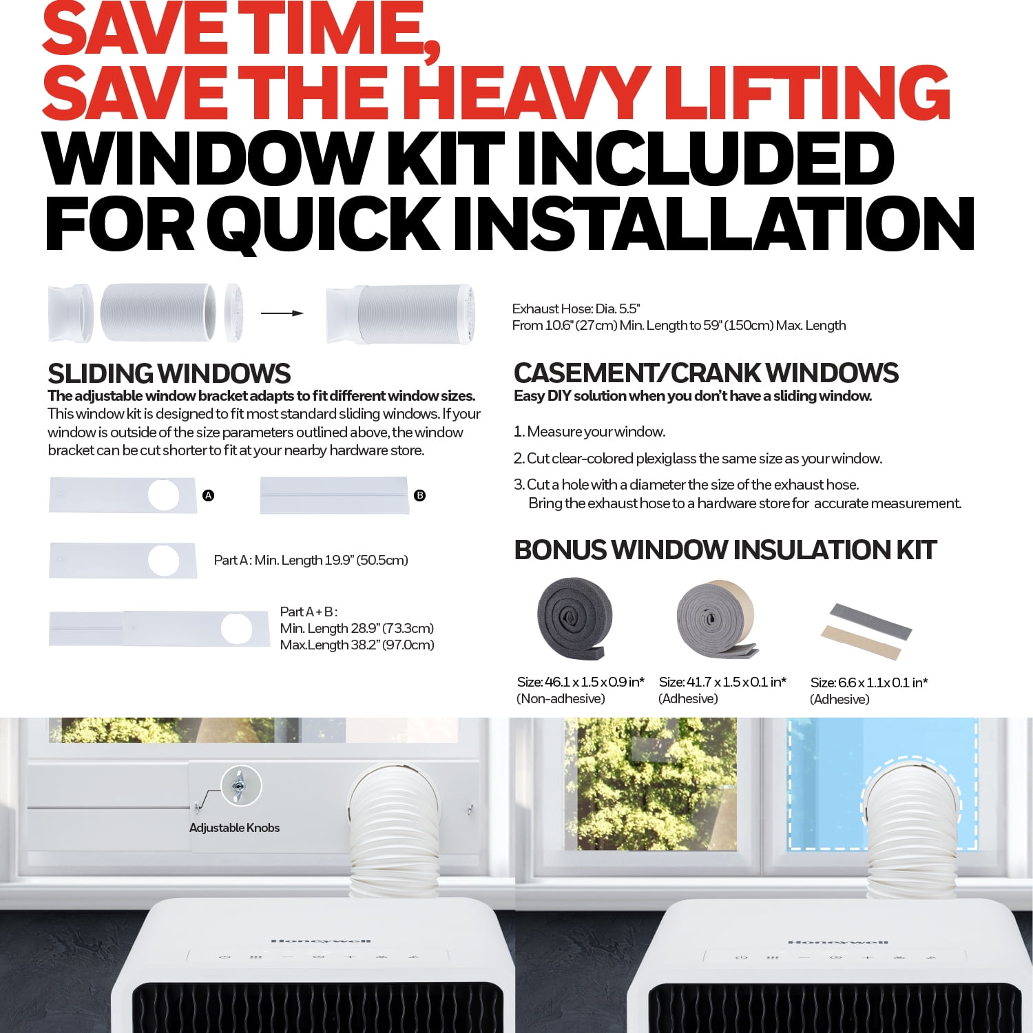 Honeywell 11,000 BTU Slim & Smart WiFi Portable AC with Fan, Dehumidifier, Alexa/Google Home Voice Control – Cools Up to 500 Sq. Ft., HX2CESVWG8 (8,000 BTU SACC)