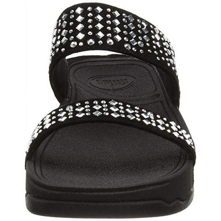 fitflop NOVY SLIDE （Sliver Stone）　紺　US5 FitFlop Novy Slide, damessandalen, Blu Supernavy Silver