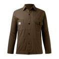 thumbnail image 4 of Mens Welding Jacket Casual Retro Slim Fit Button Down Pockets Wind Breaker Jackets Mens,Khaki,L, 4 of 6