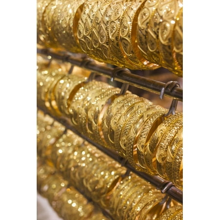 UAE, Dubai, Deira. Gold Souk, gold jewelry Print Wall Art By Walter